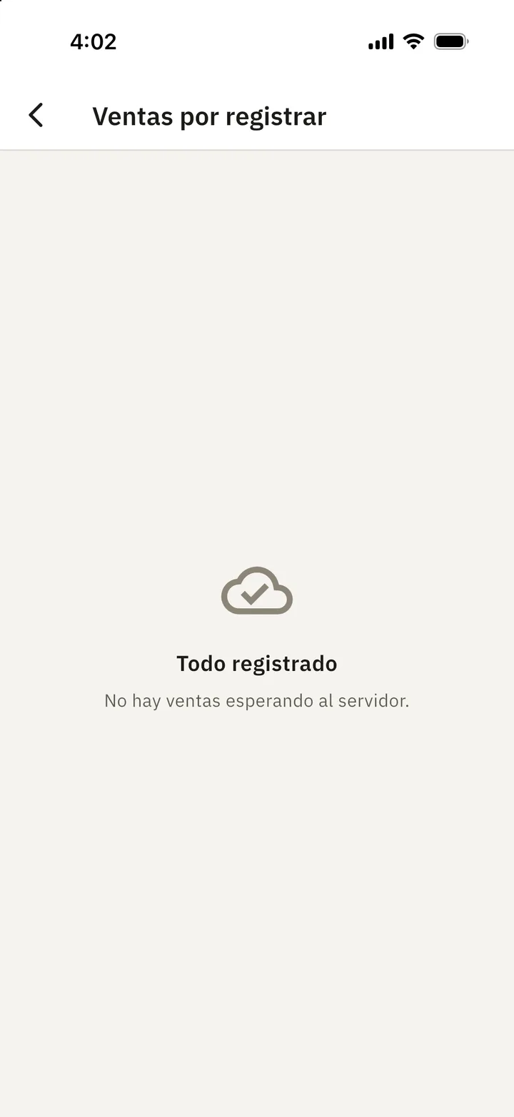Todo registrado: no hay ventas esperando al servidor